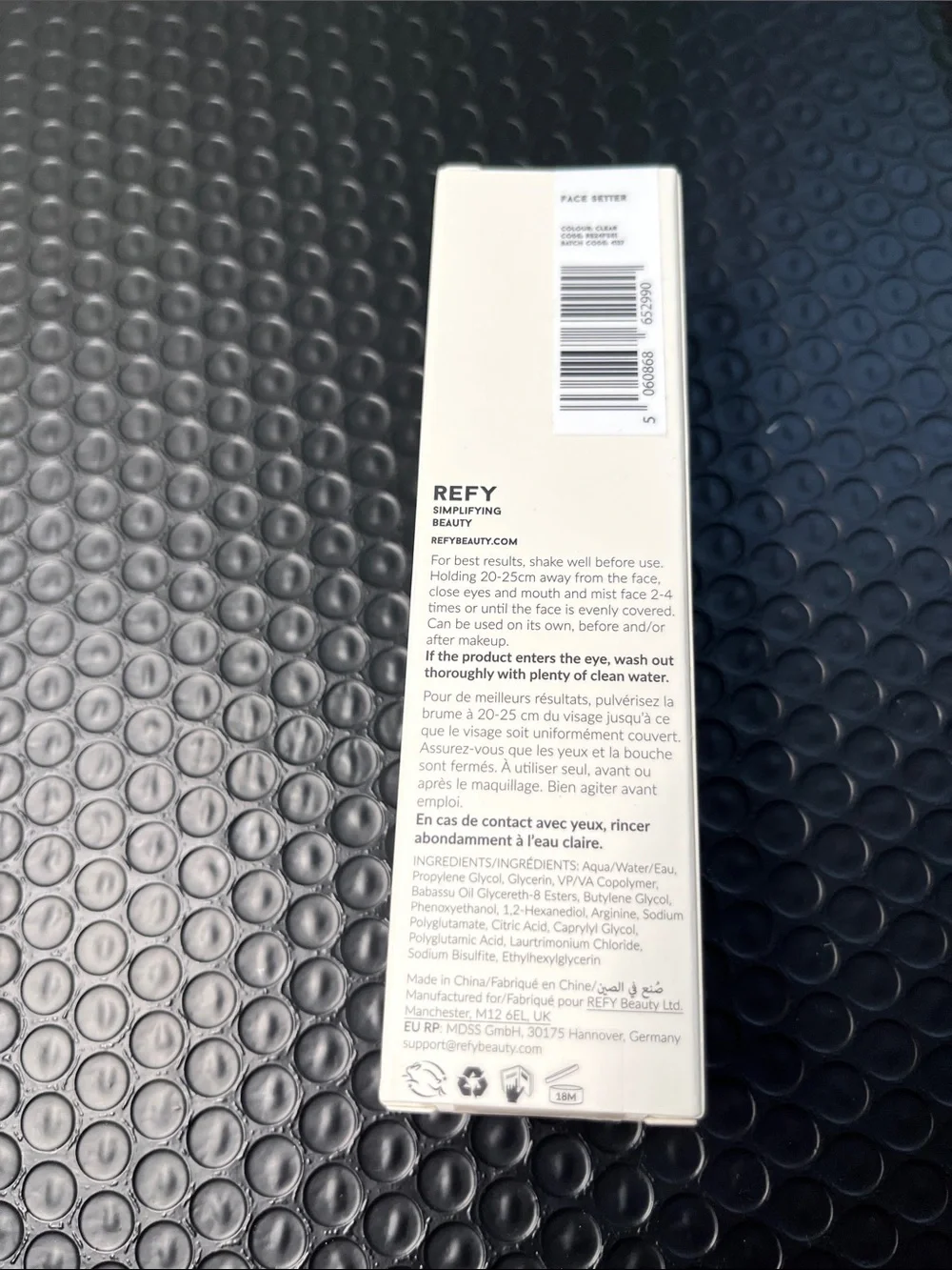 REFY Face Setter Clear Dewy Setting Spray, Sealed 50ml, New sealed